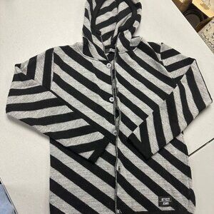 Attic21 Jeans Gray and Black Cardigan with Hood boys size 12-14 (eu 34)